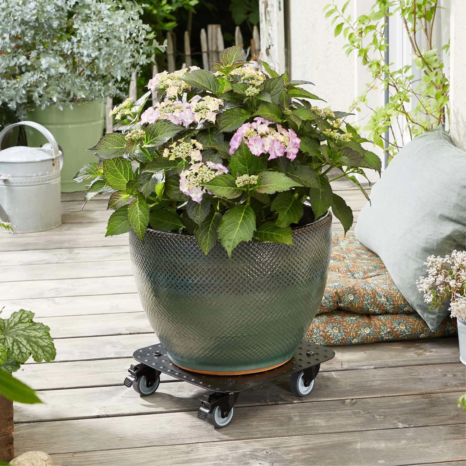 Pflanzenroller 'Alaska', Tragkraft 150 Kg, Anthrazit, Alu, 7 X 29 X 29 Cm – Bild 2