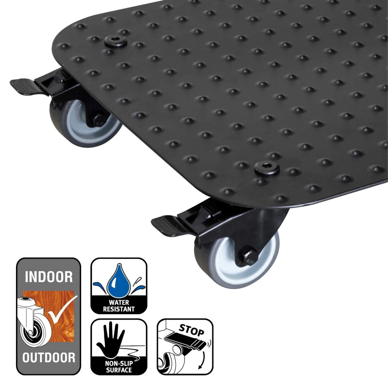 Pflanzenroller 'Alaska', Tragkraft 150 Kg, Anthrazit, Alu, 7 X 29 X 29 Cm – Bild 3