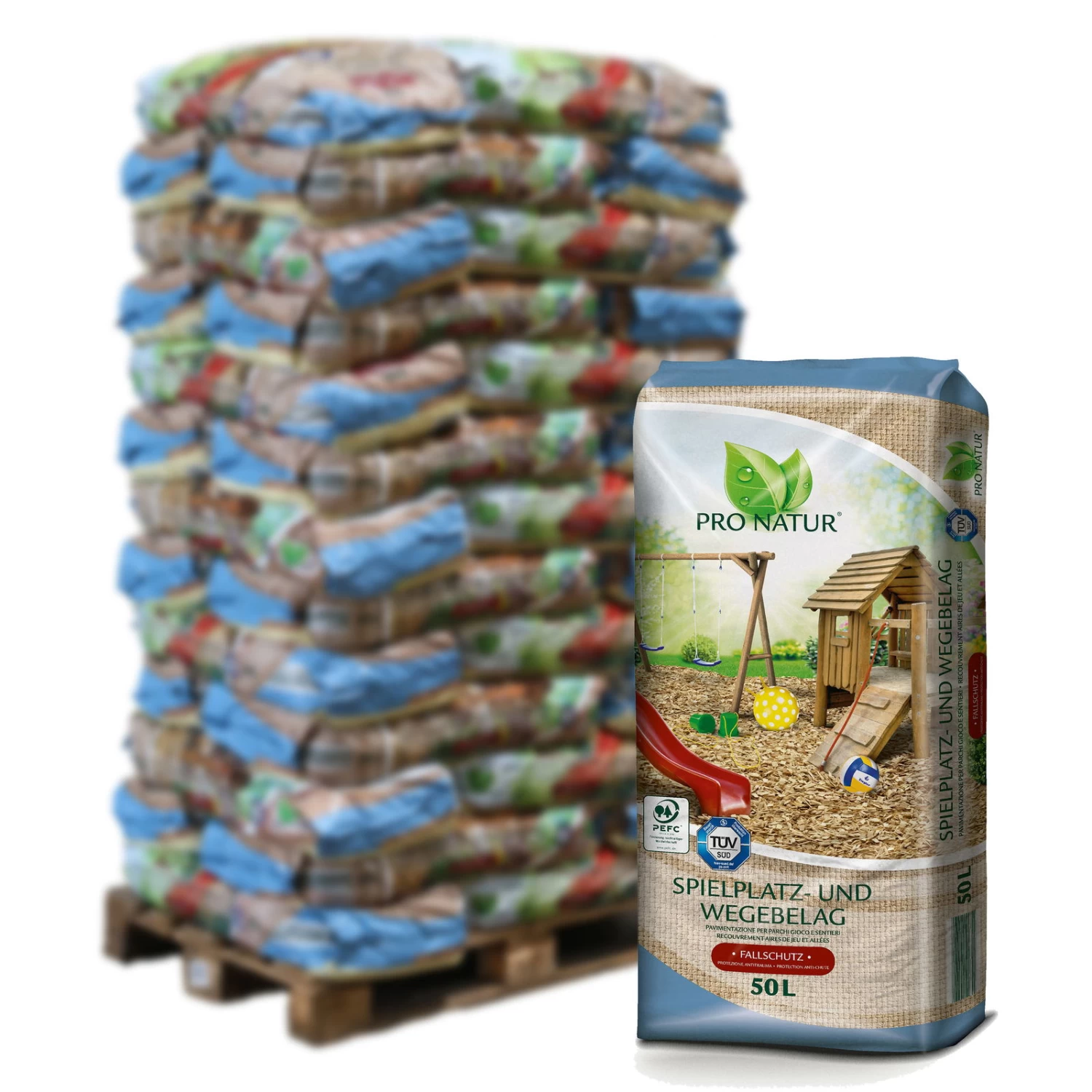 ProNatur Spielplatz- Und Wegebelag, 1950 L Gesamt, 39 Sack á 50 L, Palettenware Ohne Zusätzliche Versandkosten
