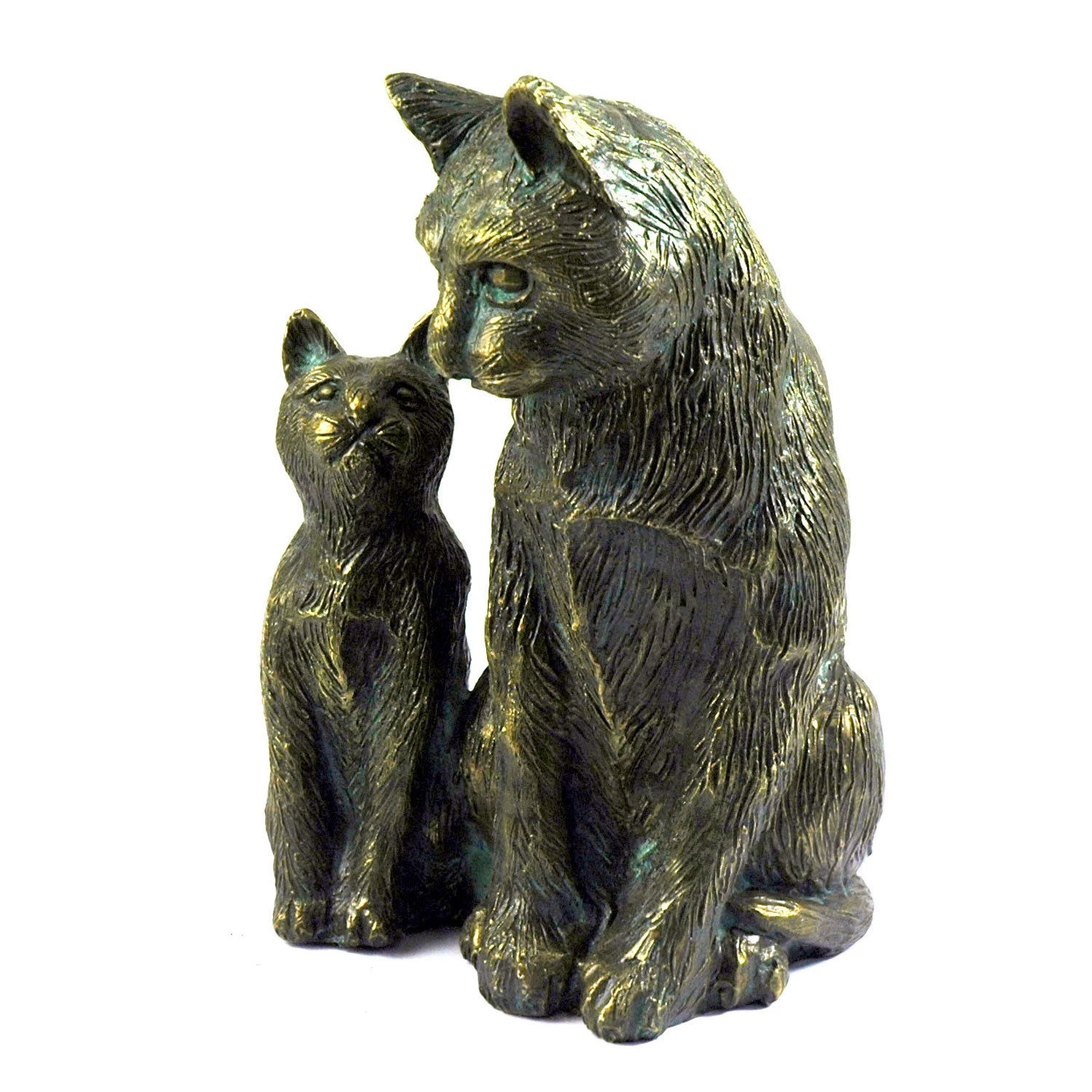 Rottenecker Bronze-Katze Mit Baby, 22 X 13,5 X 11 Cm
