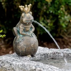 Froschkönig Leopold, Braun, Bronze, H 20 X 10 X 11 Cm