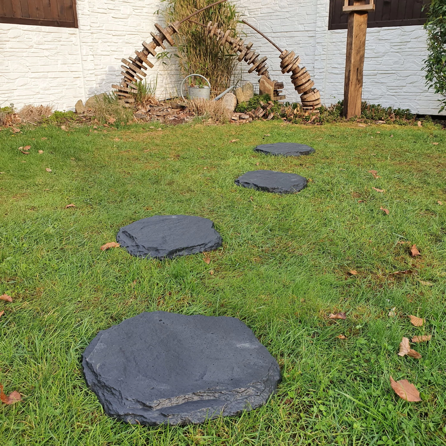 Beton-Trittstein 'Typ A', Anthrazit, In Natursteinoptik, 42 X 37 X 3 Cm – Bild 3