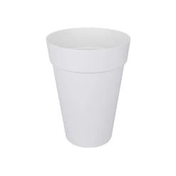 Elho Pflanzgefäß Loft Urban Round High, Weiß, Ø 28 X H 37,6 Cm