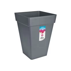 Elho Pflanzgefäß Loft Urban Square High 30, Anthrazit, Ca. 29,5x29,5xH 41,5 Cm, Erdvol. 19 L