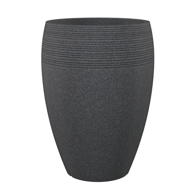 Pflanzgefäß Lineo High, Schwarz Granit, Ø 39 X H 54 Cm