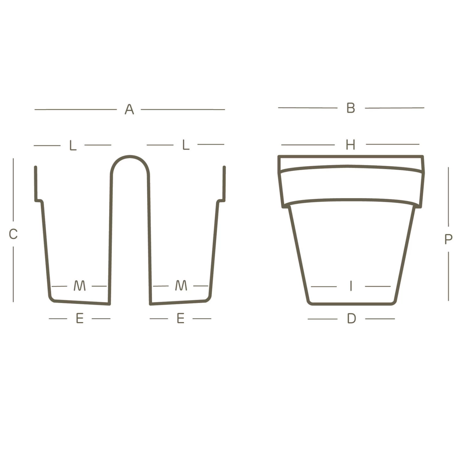 Balkon-Hängetopf Be Up Duo Mit Wasserreservoir Farbe Taupe, 25 Cm, Erdvol. 8 L – Bild 2