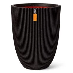 Pflanzvase 'Groove', Schwarz