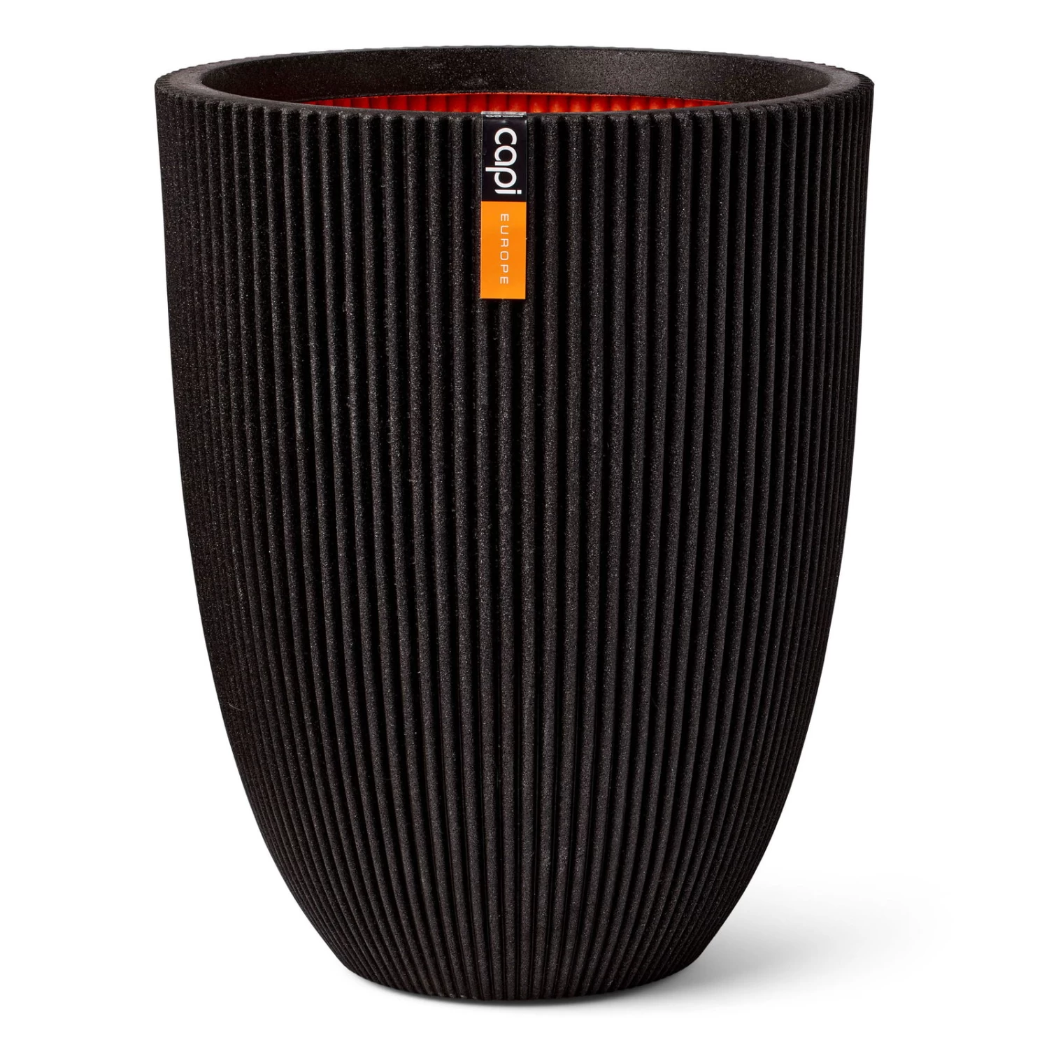 Pflanzvase 'Groove', Schwarz