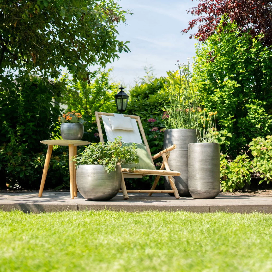 Pflanzgefäß 'Rowen', Silber, Ø 33 X H 25 Cm – Bild 5