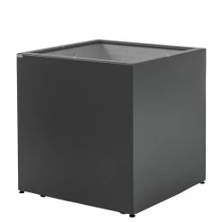 Gartensilber Pflanztrog Kubus Mit Rollen, Anthrazit