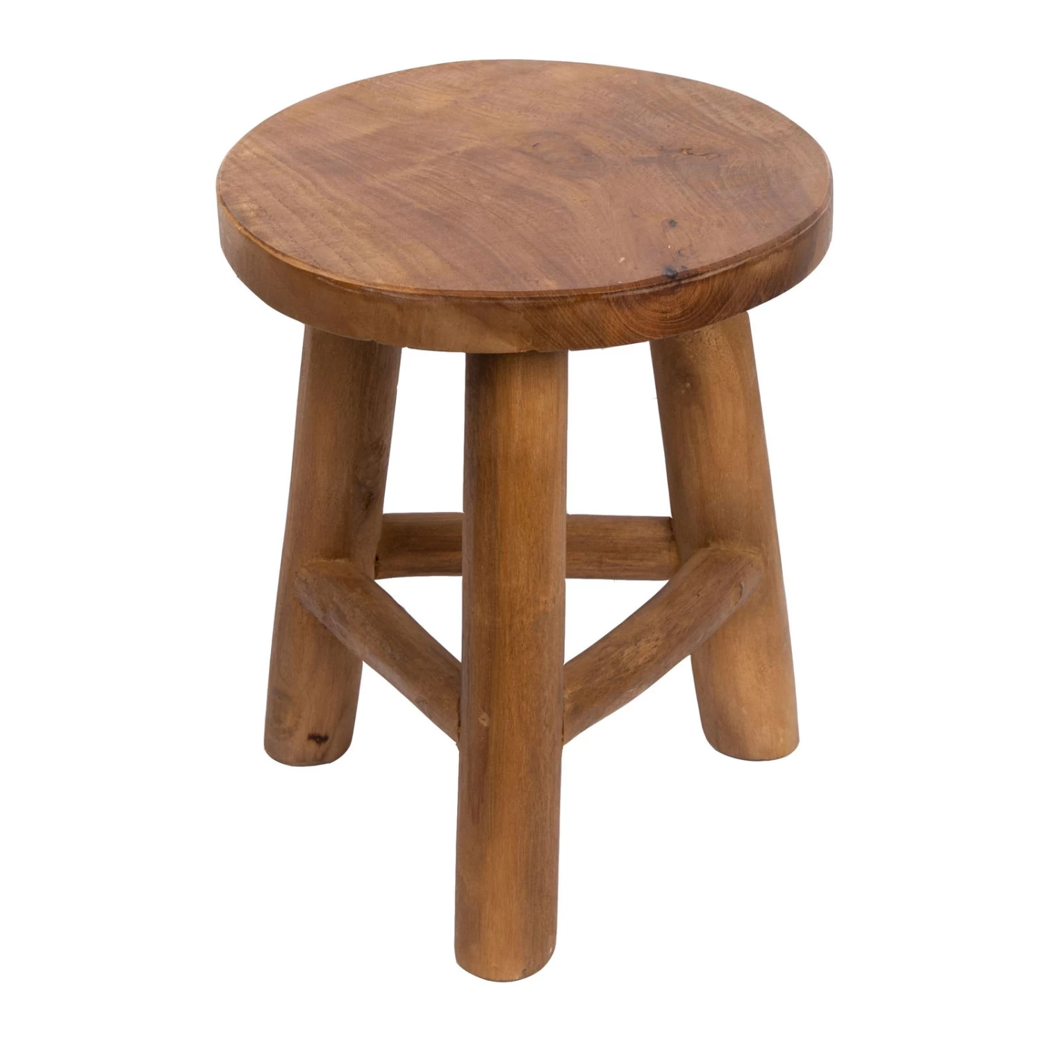 Wurzelholz-Hocker, Light Wax, Aus Recyceltem Teakholz – Bild 3