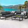 Best Loungeset "Rhodos" 3tlg., Anthrazit, Pflegeleicht, Modern, Bequem
