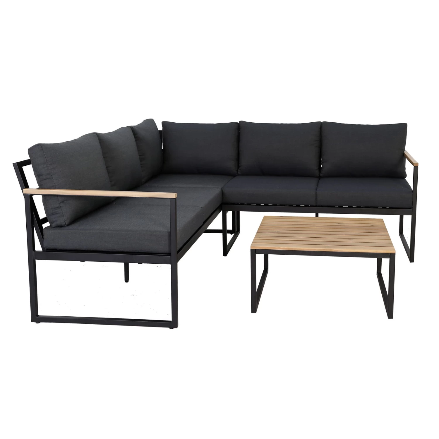 Ecklounge 'Sardinia', Schwarz, Akazie – Bild 2