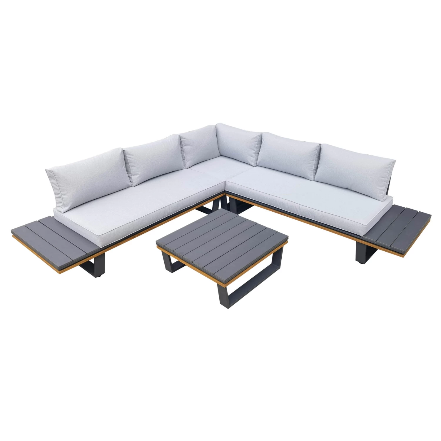 Alu-Eckloungegruppe 'Cahors' Inkl. Kissen, 4tlg., Anthrazit – Bild 2