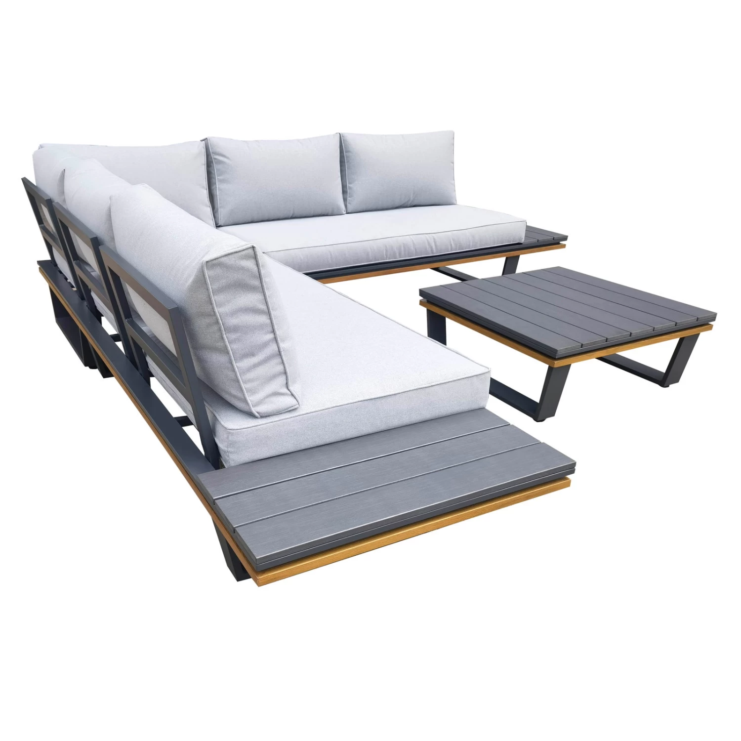 Alu-Eckloungegruppe 'Cahors' Inkl. Kissen, 4tlg., Anthrazit – Bild 3