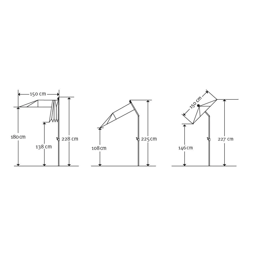 Balkonschirm Salerno Mezza, Mit Schutzhülle, Ca. 150 X 150 Cm – Bild 15