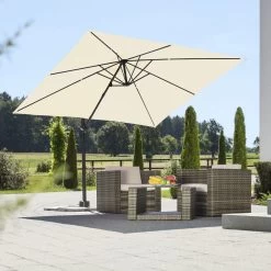 Sonnenschirm 'Rhodos Junior', 270 X 270 Cm, Natur