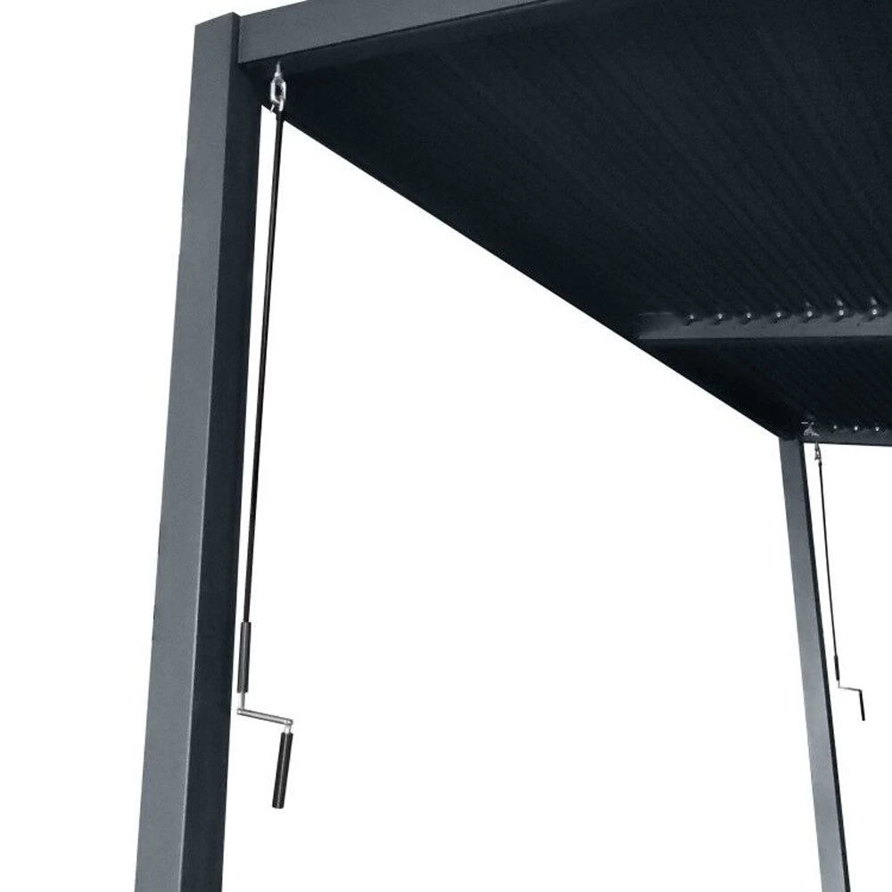 Pergola Mit Lamellendach, Anthrazit, 400 X 310 X 253 Cm, Eingangshöhe 200 Cm – Bild 3