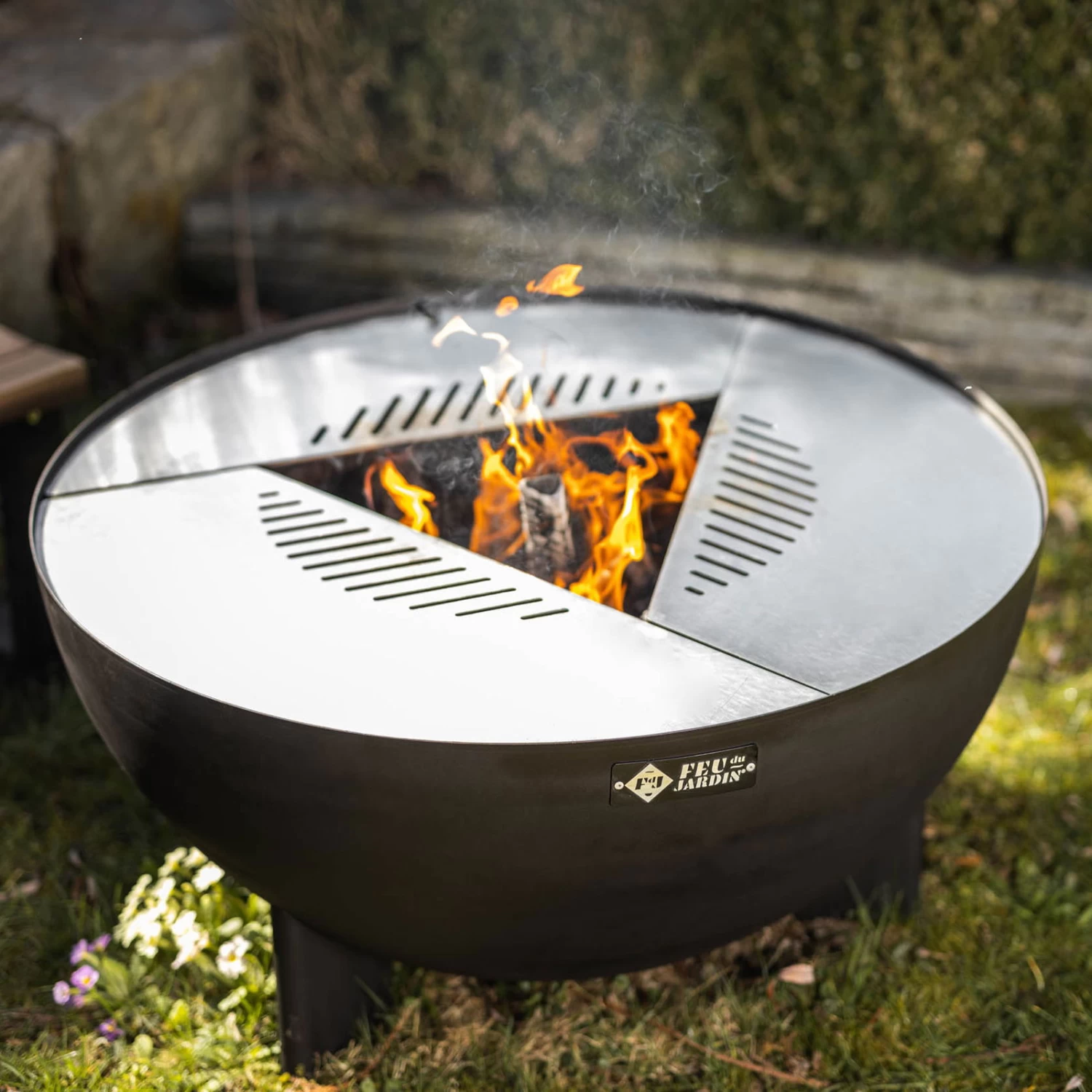 Edelstahl-Feuerstelle 'TRIA', Schwarz, 100 X 55 X 100 Cm – Bild 5