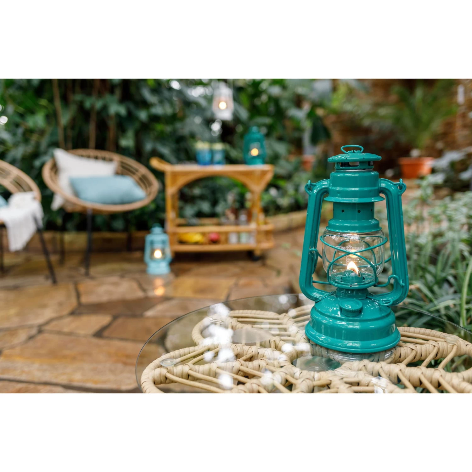 Feuerhand Sturmlaterne 'Baby Special 276', Teal Blue, 26,5 X 13,5 X 15 Cm – Bild 4